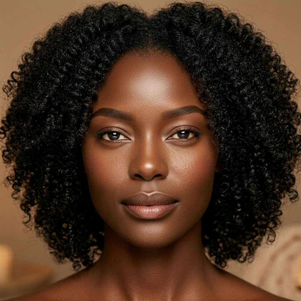 Elegant African American woman enjoying a luxury facial treatment at Lotus Aesthetics Clinic